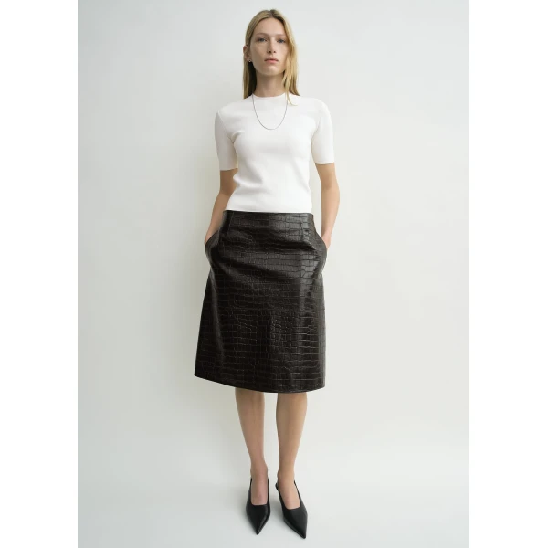 Toteme Compact knit tee in Optic white, view 2