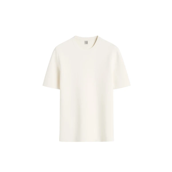Toteme Compact knit tee in Optic white