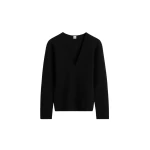 Toteme Compact knit v-neck in Black
