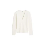 Toteme Compact knit v-neck in Off-white