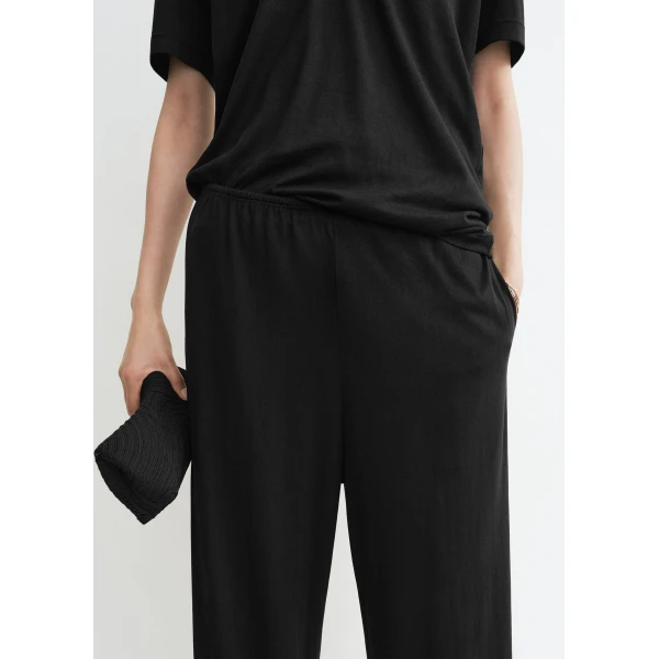 Toteme Cotton silk pj bottoms in Black, view 5