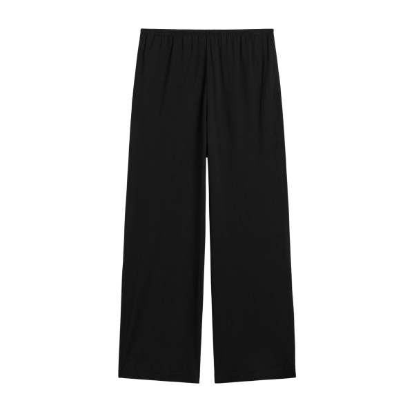 Totême Cotton silk pj bottoms in Black - Pants - Scandinavian Minimalist Luxury at Luxury Shoes 
