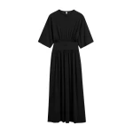 Toteme Cotton silk tee dress in Black