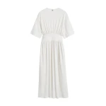 Toteme Cotton silk tee dress in Off-white