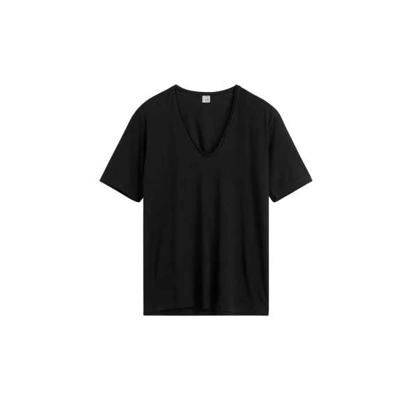 Toteme Cotton silk tee in Black Top