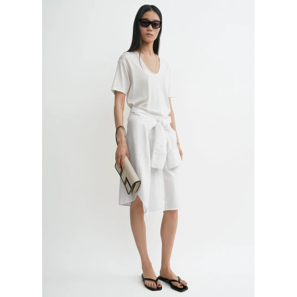Toteme Cotton silk tee in Off-white Top, view 3