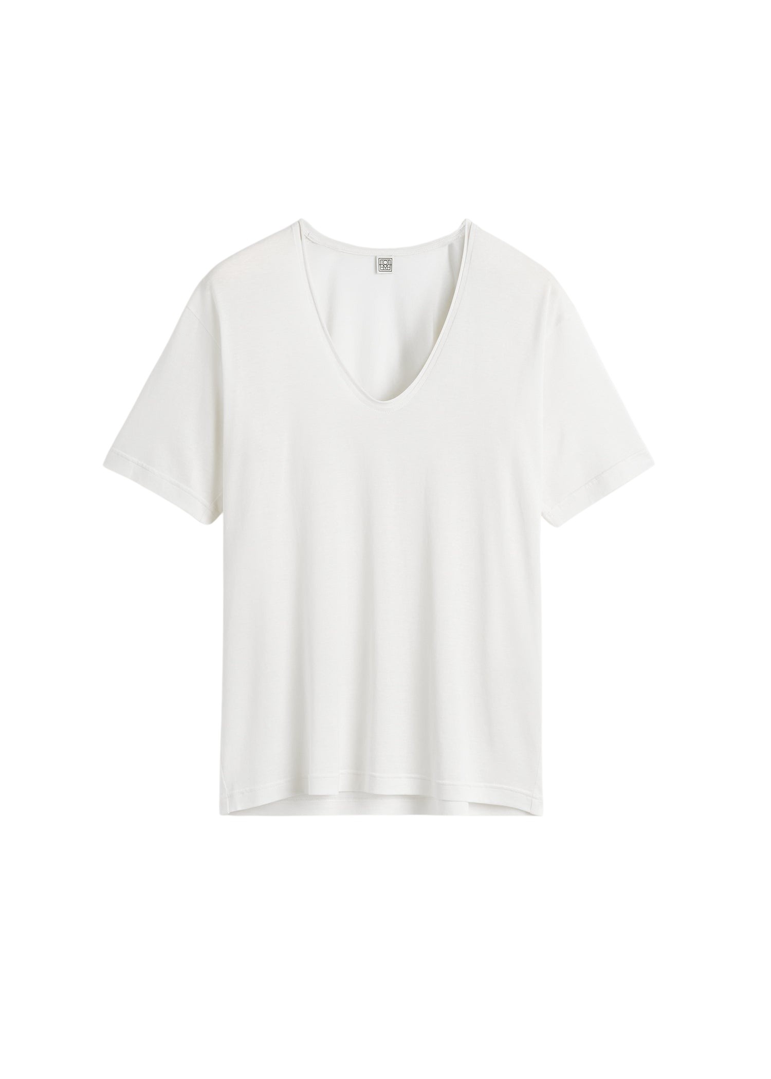 Totême Cotton silk tee in Off-white - Tops - Scandinavian Minimalist Luxury at Luxury Shoes 