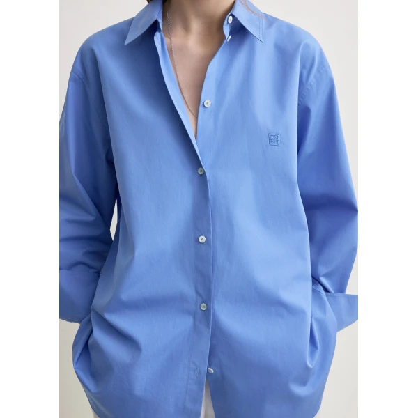 Toteme Cotton summer shirt in Cornflower, view 5
