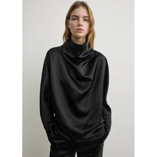 Toteme Cowl neck blouse in Black, view 2
