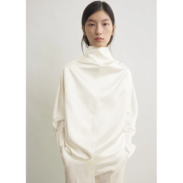 Toteme Cowl neck blouse in White, view 2