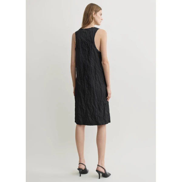 Toteme Crinkled cotton tank dress in Black, view 4