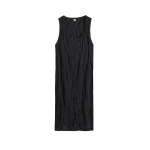 Toteme Crinkled cotton tank dress in Black