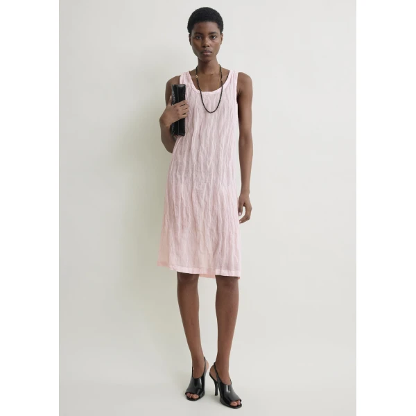 Toteme Crinkled gauze tank dress in Bloom, view 2