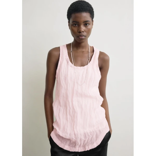 Toteme Crinkled gauze tank in Bloom Top, view 2
