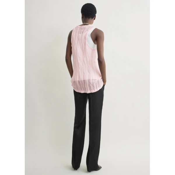 Toteme Crinkled gauze tank in Bloom Top, view 5