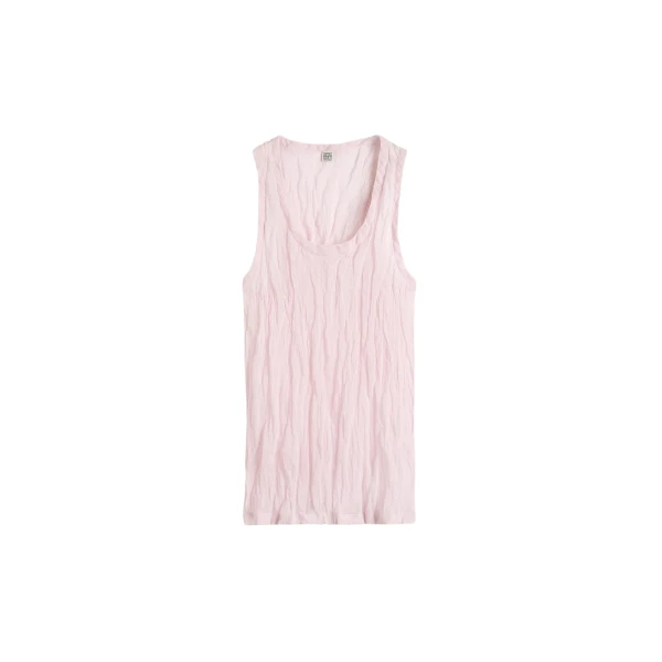 Toteme Crinkled gauze tank in Bloom Top