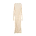 Toteme Crinkled knit long-sleeve dress in Pale apricot