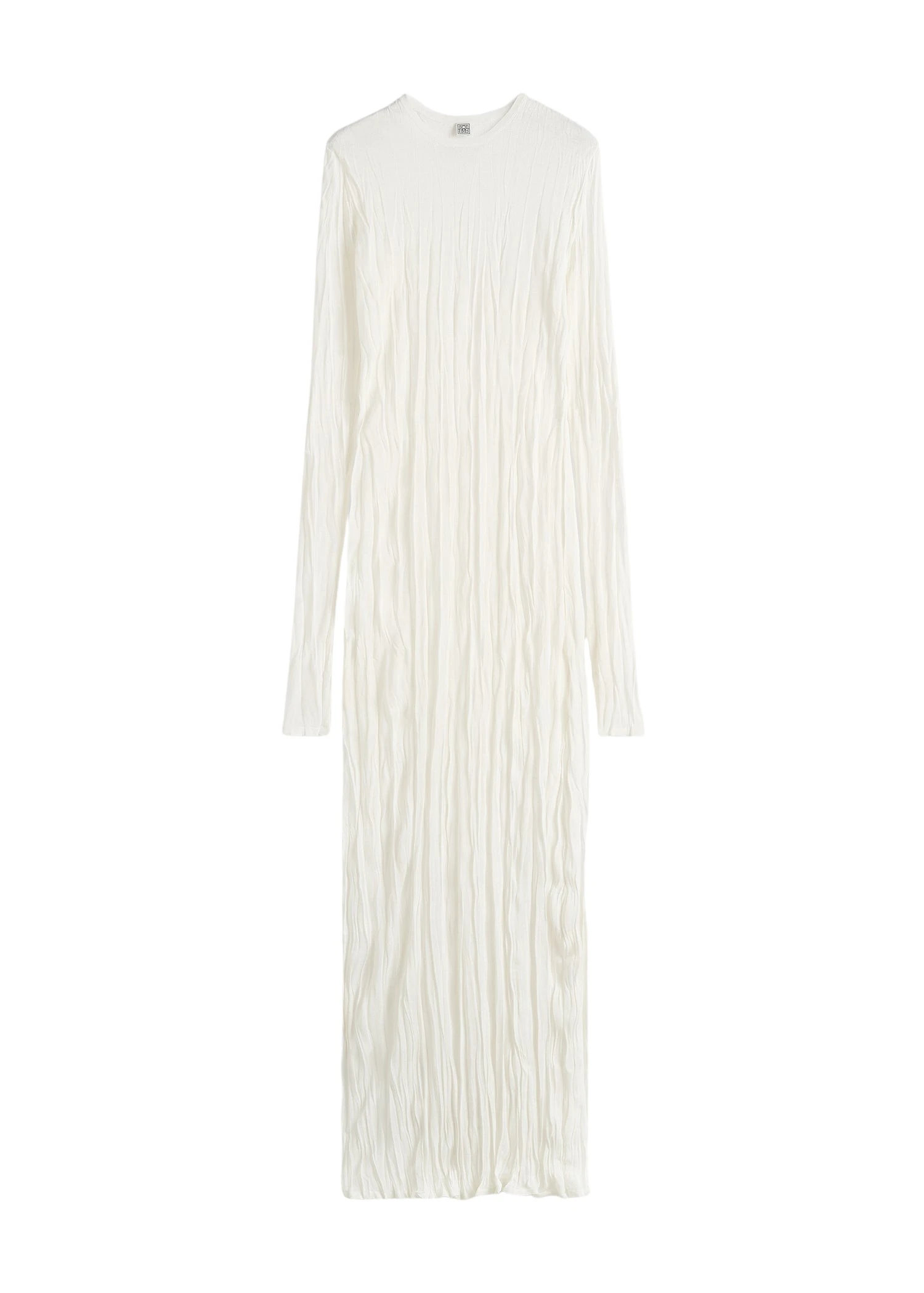 Toteme-Crinkled-knit-long-sleeve-dress-in-White67068_nobg Toteme Crinkled knit long-sleeve dress in White