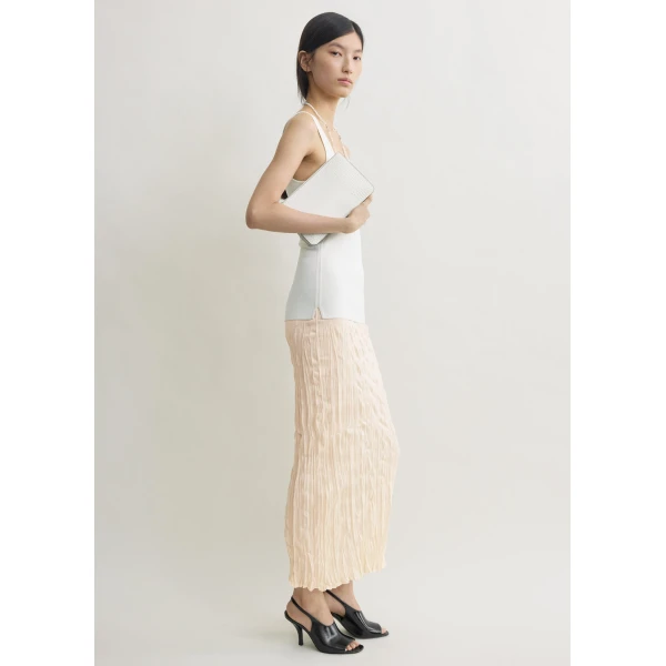 Toteme Crinkled knit skirt in Pale apricot, view 3