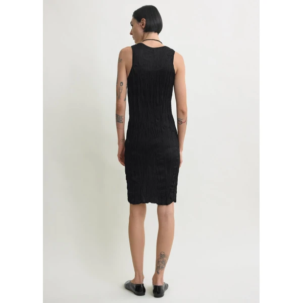 Toteme Crinkled knit tank dress in Black, view 4