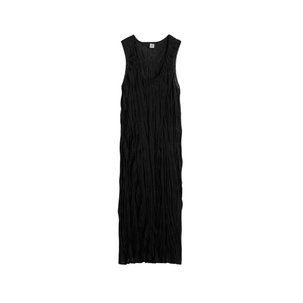 Toteme Crinkled knit tank dress in Black