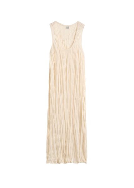 Totême Crinkled knit tank dress in Pale apricot - Dresses - Scandinavian Minimalist Luxury at Luxury Shoes 