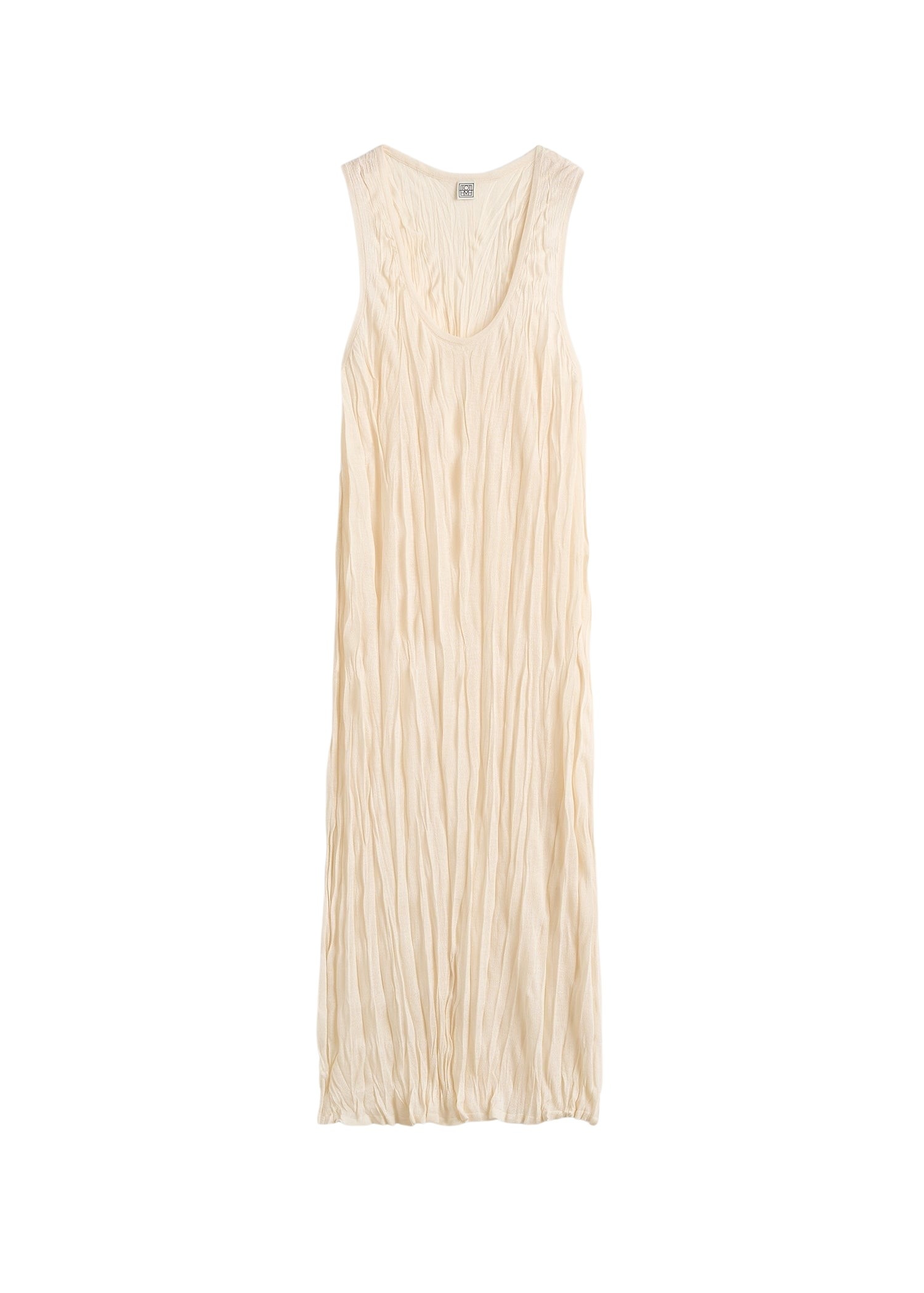 Totême Crinkled knit tank dress in Pale apricot - Dresses - Scandinavian Minimalist Luxury at Luxury Shoes 