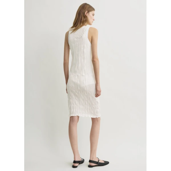 Toteme Crinkled knit tank dress in White, view 4