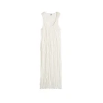 Toteme Crinkled knit tank dress in White