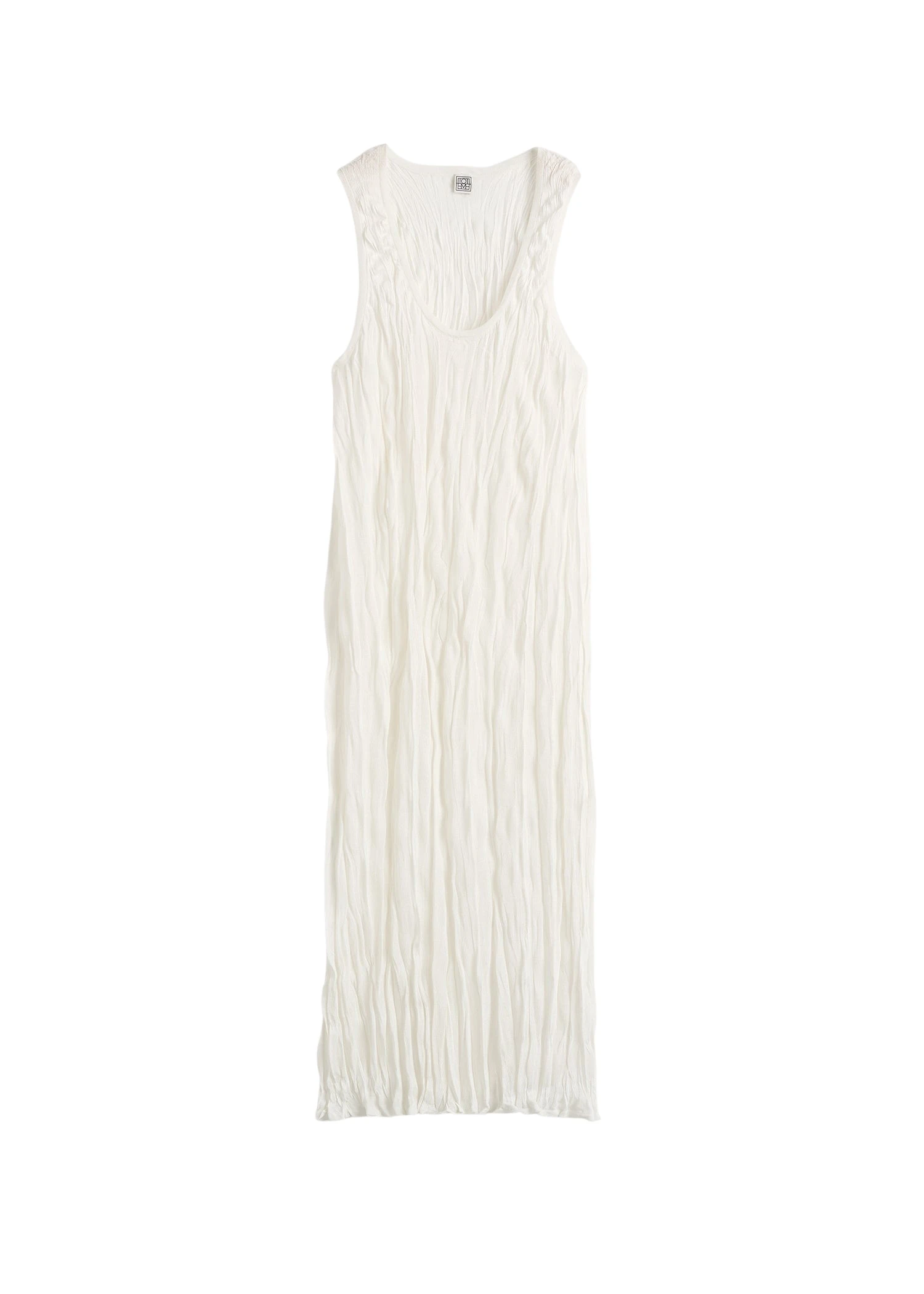 Toteme-Crinkled-knit-tank-dress-in-White66406_nobg Toteme Crinkled knit tank dress in White