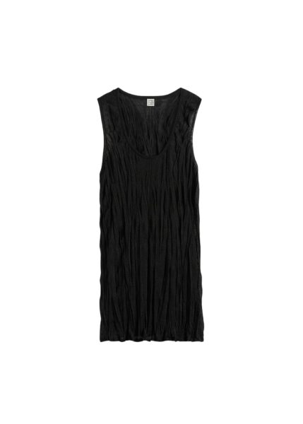 Totême Crinkled knit tank in Black - Knitwear - Scandinavian Minimalist Luxury at Luxury Shoes 