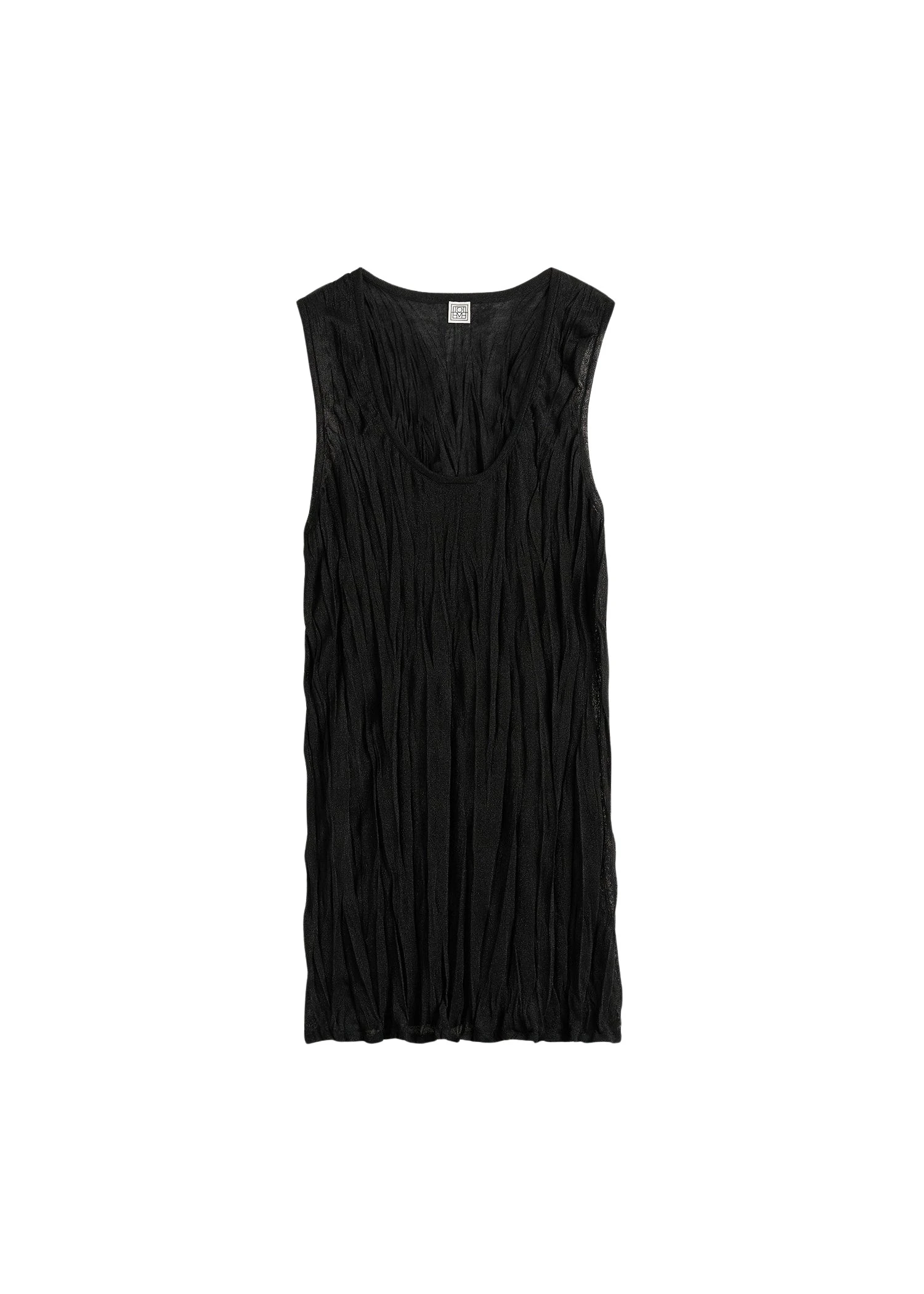 Toteme Crinkled knit tank in Black