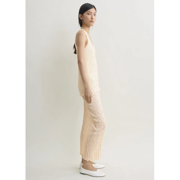 Toteme Crinkled knit tank in Pale apricot, view 3