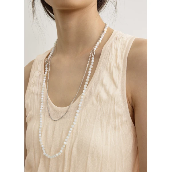 Toteme Crinkled knit tank in Pale apricot, view 5