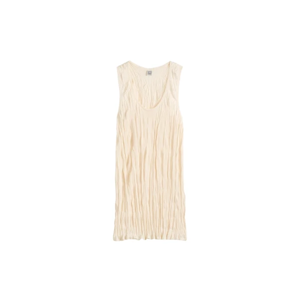 Toteme Crinkled knit tank in Pale apricot