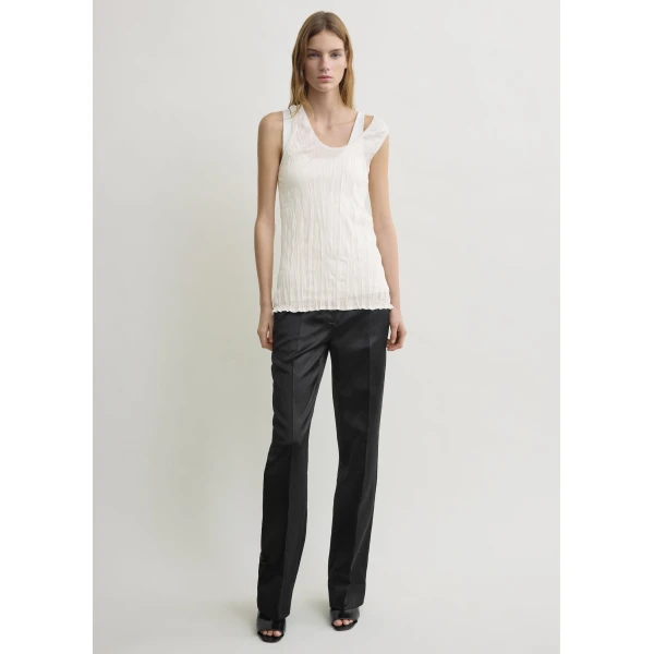 Toteme Crinkled knit tank in White, view 2