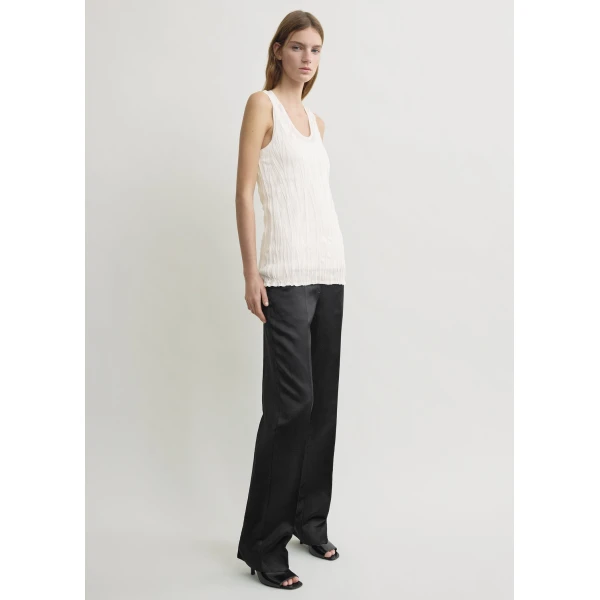 Toteme Crinkled knit tank in White, view 3