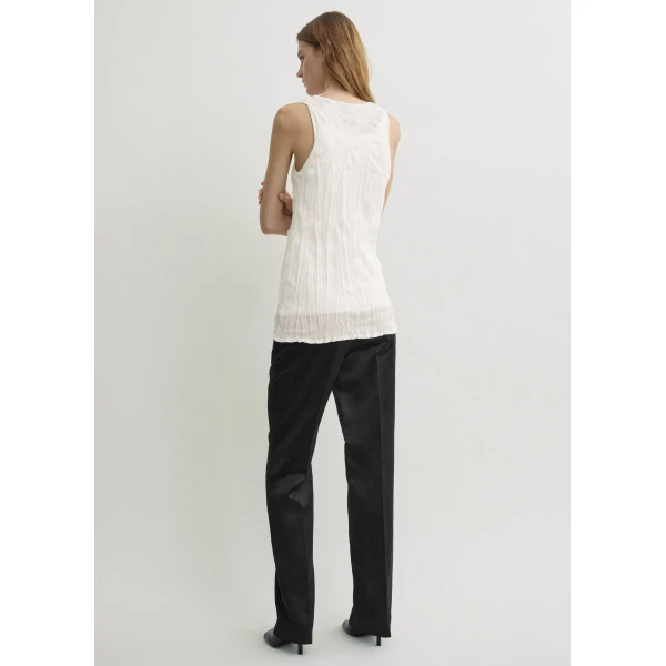 Toteme Crinkled knit tank in White, view 4