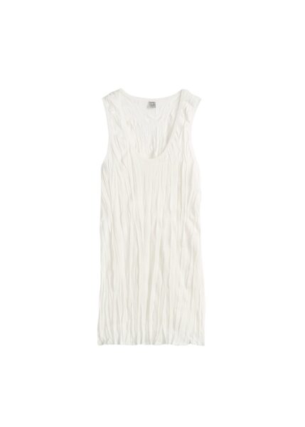 Totême Crinkled knit tank in White - Knitwear - Scandinavian Minimalist Luxury at Luxury Shoes 