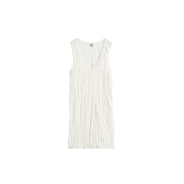 Toteme Crinkled knit tank in White