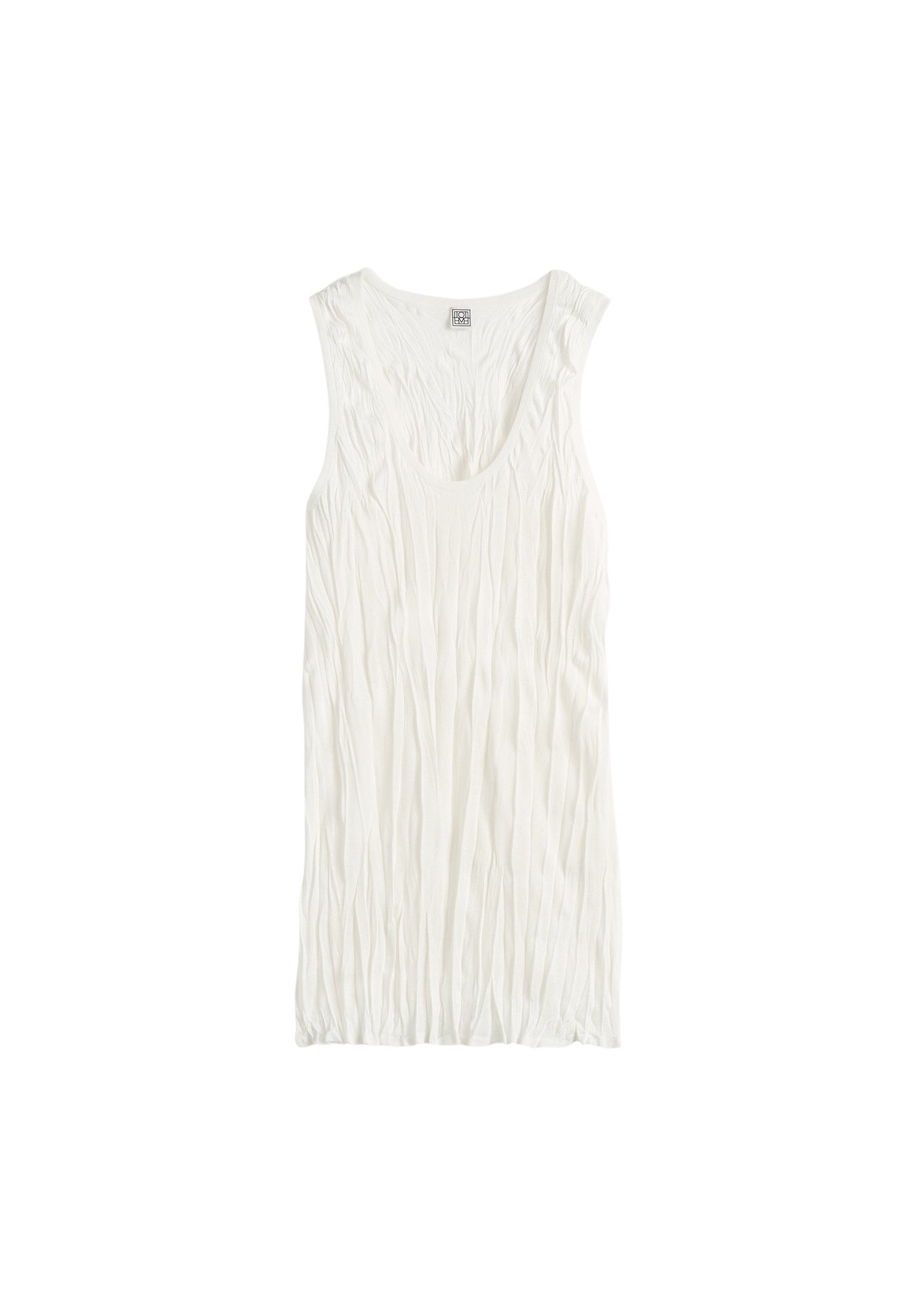 Totême Crinkled knit tank in White - Knitwear - Scandinavian Minimalist Luxury at Luxury Shoes 
