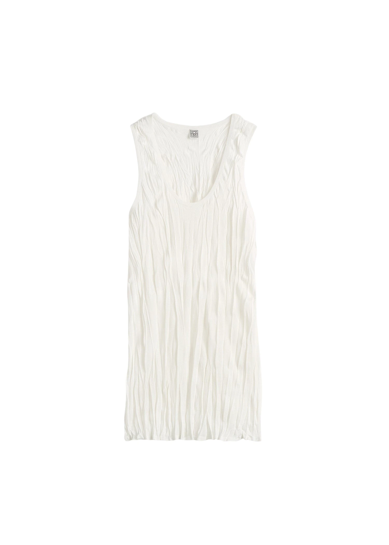 Toteme-Crinkled-knit-tank-in-White17467_nobg Toteme Crinkled knit tank in White