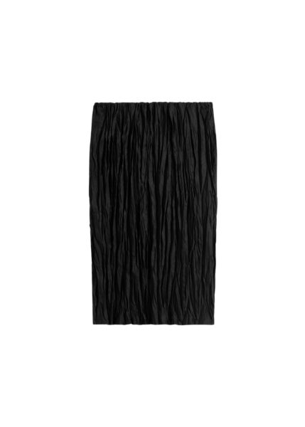 Totême Crinkled linen skirt in Black - Skirts - Scandinavian Minimalist Luxury at Luxury Shoes 