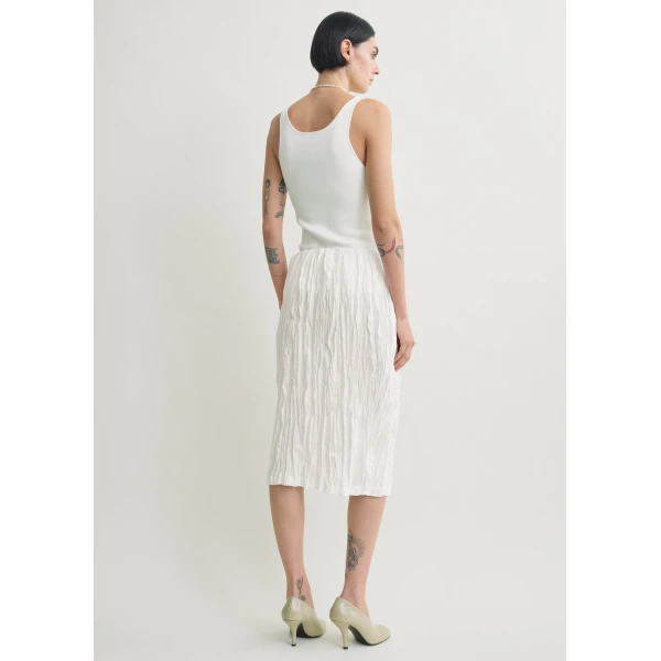 Toteme Crinkled linen skirt in White, view 4