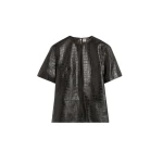 Toteme Croco-embossed tee in Dark brown Top