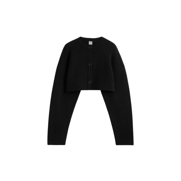 Toteme Cropped oversized cardigan in Black