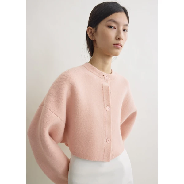Toteme Cropped oversized cardigan in Flamingo, view 2