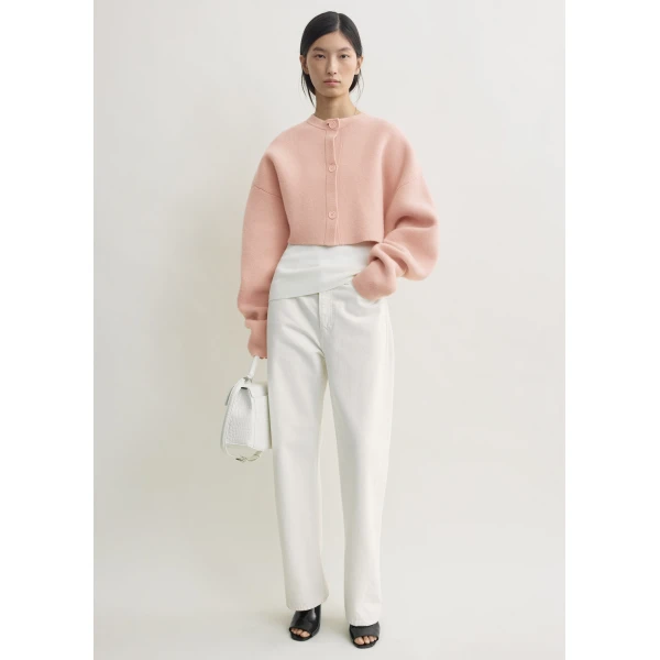 Toteme Cropped oversized cardigan in Flamingo, view 4