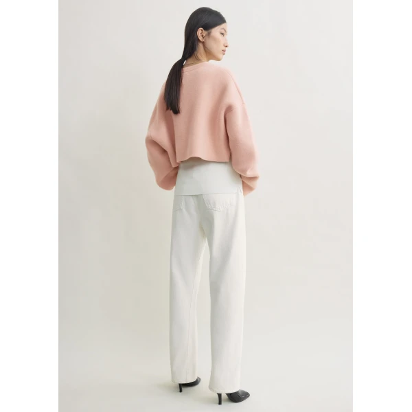 Toteme Cropped oversized cardigan in Flamingo, view 5