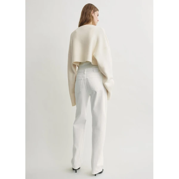 Toteme Cropped oversized cardigan in Milk, view 4